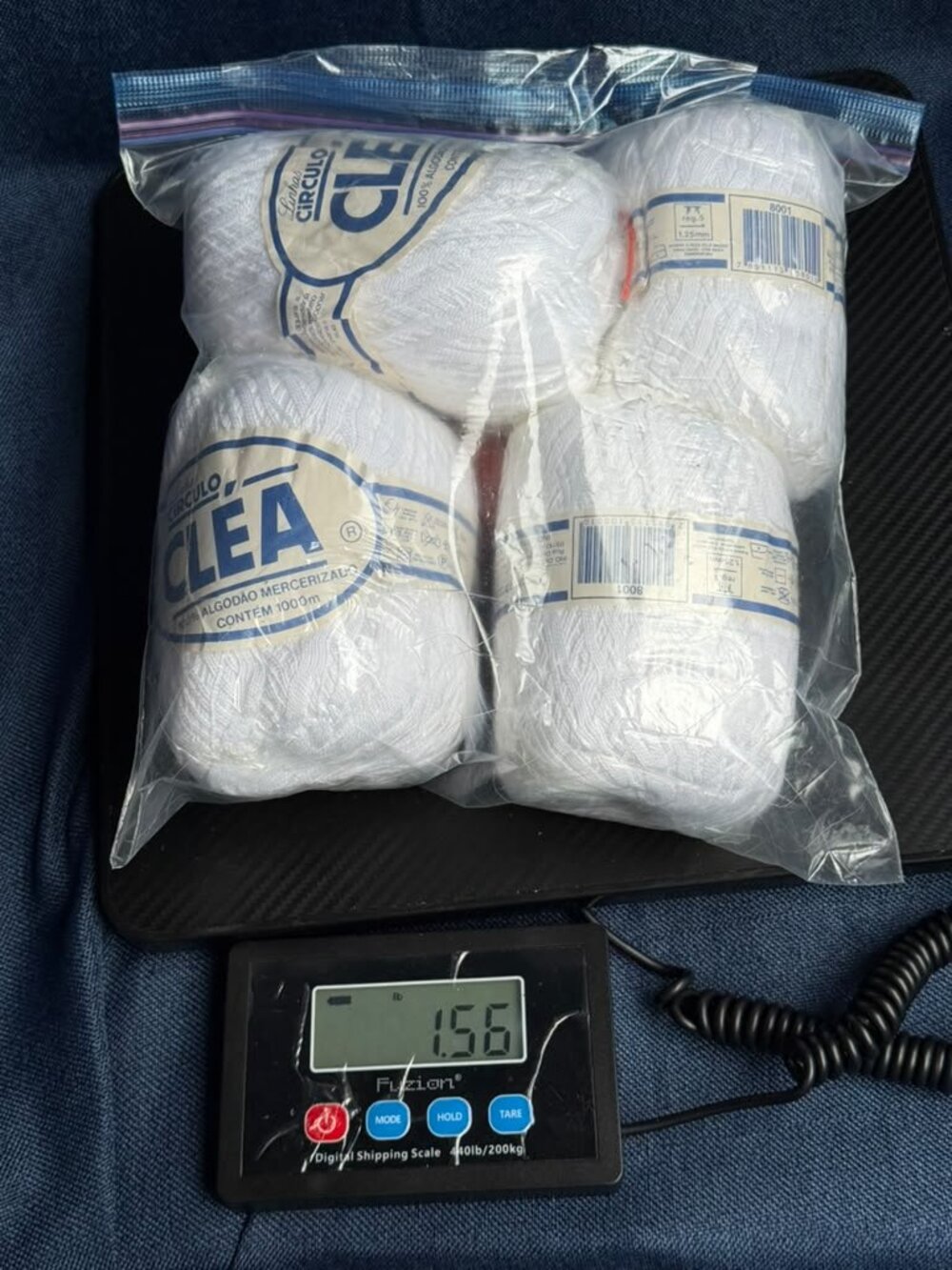 Circulo Clea 1000 White Mercerized Cotton Yarn Lot Patons Grace Craft 1.56 lbs